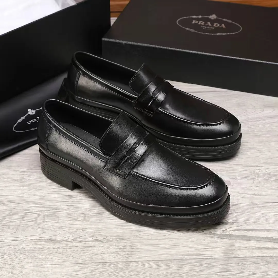 Men's shoes 💰540 💰💰🎩🎩【Prada】Counter 1:1⬆️original reproduction, absolute quality🆗original outsole, high-quality imported rubber, wear-resistant and non-slip, never degummed, upper material: imported first-layer cowhide➕anti-slip foam outsole, official website material, inner material: water-dyed 🐂leather lining, optional! Code number 38-45